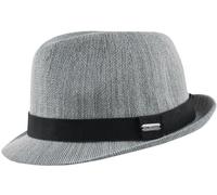 CHILLOUTS Bardolino Cotton Trilby Hat Women/Men - Sun Beach with Grosgrain Band Summer Spring-Summer - M (56-57 cm) Grey