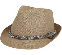CHILLOUTS Labasa Trilby Straw Hat Women - Sun Summer Beach Spring-Summer - L/XL (58-60 cm) Nature-Brown