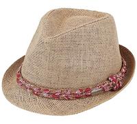 CHILLOUTS Labasa Trilby Straw Hat Women - Sun Summer Beach Spring-Summer - S/M (55-57 cm) Brown