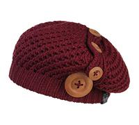 CHILLOUTS Nelly Knit Beret Wooden Button Women´s (One Size - Bordeaux)