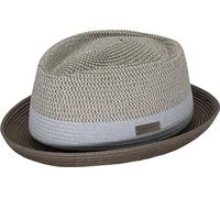 CHILLOUTS Paea Pork Pie Straw Hat Men - Garden Sun Beach Summer Spring-Summer - S/M (55-57 cm) Grey