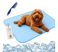 ChillPaws Cooling Mat - XS/S/M/L/XL/XXL Chilli Paws Cooling Mat with Washable Ice Silk Breathable,Instant Pet Cooling Blanket,Anti-Slip Chew-Resistant,for Crates Sofas&Summer Garden (Blue 1,40x30cm)