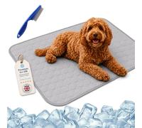 ChillPaws Cooling Mat - XS/S/M/L/XL/XXL Chilli Paws Cooling Mat with Washable Ice Silk Breathable,Instant Pet Cooling Blanket,Anti-Slip Chew-Resistant,for Crates Sofas&Summer Garden (Gray 1,100x70cm)