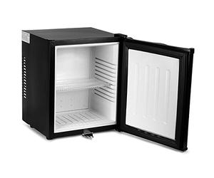 ChillQuiet 23L Silent Mini Fridge - Lockable Table Top Drinks & Snacks Cooler, Large 36 Can Capacity, Silent Running, Compact Black Design for Home, Office, Gaming or Bar [Energy Class A]