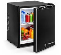 ChillQuiet Silent Mini Fridge 30L Black - 0dB Mini Bar Drinks Fridge with Lockable Door, LED Light & Adjustable Shelf - for Bedrooms, Hotels & Offices