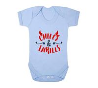 Chills and Thrills Devil Halloween Statement Baby Grow Vest, 0-3 Months, Pastel Blue