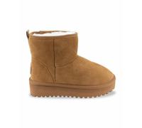 Chilltop Suede Platform Boots with Faux Fur Lining camel