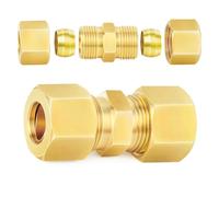 ChillWaves Brass Compression Tube Fitting, 7/8" OD x 7/8" OD Compression Union Connector(1-PACK)