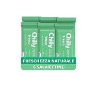 Chilly, Fresh Wipes, Intimate Hygiene Wipes, Natural Menthol Protection, Daily Use, Clinically Tested, pH 5 - Pack of 6 - Amazon Exclusive