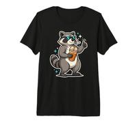 Chilly Trash Panda Drinking Cold Brew Coffee in Shades Premium T-Shirt