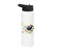 Chilly Willy the Penguin Sledding Holiday Stainless Steel Insulated Water Bottle