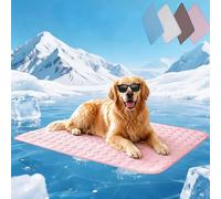 ChillyBreeze Cooling Mat, Washable Cool Mat for Dogs Cats, Self-Cooling Pet Pad, Non-slip Cooling Mats Indoor Outdoor - Summer Cooling Pads for Mall, Medium, Larged for Large Dog (Pink,M(62x50cm))