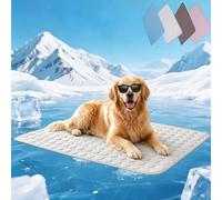 ChillyBreeze Cooling Mat, Washable Cool Mat for Dogs Cats, Self-Cooling Pet Pad, Non-slip Cooling Mats Indoor Outdoor - Summer Cooling Pads for Mall, Medium, Larged for Large Dog (Grey,M(62x50cm))