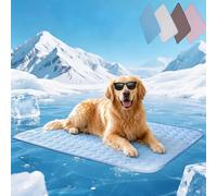 ChillyBreeze Cooling Mat, Washable Cool Mat for Dogs Cats, Self-Cooling Pet Pad, Non-slip Cooling Mats Indoor Outdoor - Summer Cooling Pads for Mall, Medium, Larged for Large Dog (Blue,XL (100x75cm))