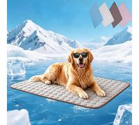 ChillyBreeze Cooling Mat, Washable Cool Mat for Dogs Cats, Self-Cooling Pet Pad, Non-slip Cooling Mats Indoor Outdoor - Summer Cooling Pads for Mall, Medium, Larged for Large Dog (Brown,L (70x55cm))