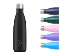 Chilly's Aqua Stainless Steel Bottle, Black, 500ml | Stainless Steel, Reusable, Leak Proof, Sweat Free, Chilly's
