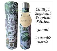 Chilly's Elephant Tropical Edition Reusable Bottle 500ml Leakproof Genuine NEW