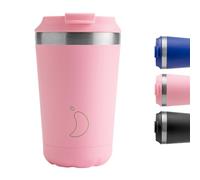Chilly's Original Coffee Cup - Thermal Mug For Cold & Hot Drinks - Leak-Proof Travel Mug with Lid - Double Walled Vacuum Insulated Mug - Stainless Steel - Pastel Pink, 340ml