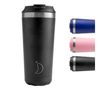 Chilly's Original Coffee Cup - Thermal Mug For Cold & Hot Drinks - Leak-Proof Travel Mug with Lid - Double Walled Vacuum Insulated Mug - Stainless Steel - Monochrome Black, 500ml