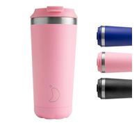Chilly's Original Coffee Cup - Thermal Mug - Pastel Pink, 500ml | Cold & Hot Drinks - Leak Proof - Travel Mug with Lid - Double Walled Vacuum Insulated Mug - Stainless Steel