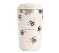 Chilly's Original Coffee Cup - Thermal Travel Mug For Cold & Hot Drinks - Reusable Cups with Lids - Double Walled Vacuum Insulated Mug - Stainless Steel - 340ml - Bumblebee Blue Wing