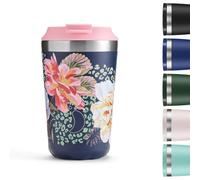 Chilly's Original Coffee Cup - Thermal Travel Mug For Cold & Hot Drinks - Reusable Cups with Lids - Double Walled Vacuum Insulated Mug - Stainless Steel - 340ml - Climbing Camellia