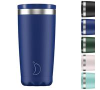 Chilly's Original Coffee Mug - Reusable Travel Mugs with Lid - for Cold/Hot Drinks - Double Wall Vacuum Insulated Mug - Stainless Steel - 500ml - Matte Blue