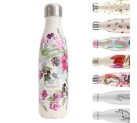 Chilly's Original Water Bottle - Vacuum Insulated Stainless Steel Water Bottle, Reusable Thermal Flask For Hot & Cold Drinks - Leak Proof, No Sweat - Winter Flowers, 500ml