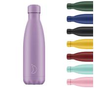 Chilly's Original Water Bottle - Vacuum Insulated Stainless Steel Water Bottle, Reusable Thermal Flask For Hot & Cold Drinks - Leak Proof, No Sweat - Pastel - All Purple, 500ml