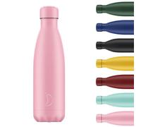 Chilly's Original Water Bottle - Vacuum Insulated Stainless Steel Water Bottle, Reusable Thermal Flask for Hot & Cold Drinks - Leak Proof, No Sweat - Pastel - All Pink - 500ml