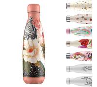 Chilly's Original Water Bottle - Vacuum Insulated Stainless Steel Water Bottle, Reusable Thermal Flask For Hot & Cold Drinks - Leak Proof, No Sweat - Polka Zebra, 500ml