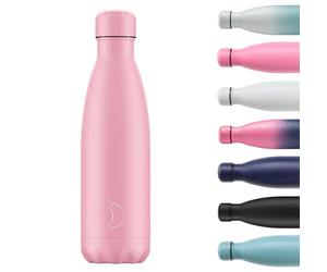 Chilly's Original Water Bottle - Vacuum Insulated Stainless Steel Water Bottle, Reusable Thermal Flask for Hot & Cold Drinks - Leak Proof, No Sweat - Pastel - All Pink, 260ml