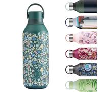 Chilly's Series 2 Drinking Bottle - Insulated Stainless Steel Bottle with Soft-Touch Collar & Carrying Loop - Thermal Flask for hot & Cold Drinks - Leak-Proof, no Condensation - Summer Sprigs, 500ml