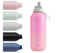 Chilly's Series 2 Flip With Sports Lid - 500ml - Ombre, Sundown | Vacuum Insulated, Stainless Steel, Water Bottle, Straw, Carry Loop, Cleaning Brush, No Sweat -