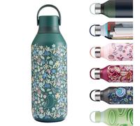 Chilly's Series 2 Water Bottle - Stainless Steel Thermal Bottles with Double Wall Vacuum, Soft Collar & Carry Loop - Summer Sprigs, 500ml