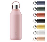 Chilly's Series 2 Water Bottle - Vacuum Insulated Stainless Steel Water Bottle with Soft Collar & Carry Loop, Thermal Flask For Hot & Cold Drinks - Leak Proof, No Sweat - Blush Pink, 500ml