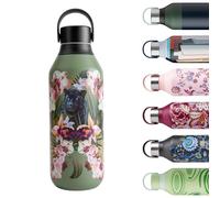 Chilly's Series 2 Water Bottle - Vacuum Insulated Stainless Steel Water Bottle with Soft Collar & Carry Loop, Thermal Flask For Hot & Cold Drinks - Leak Proof, No Sweat - Orchid Panther, 500ml