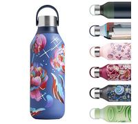 Chilly's Series 2 Water Bottle - Vacuum Insulated Stainless Steel Water Bottle with Soft Collar & Carry Loop, Thermal Flask For Hot & Cold Drinks - Leak Proof, No Sweat - Galaxy Bloom, 500ml