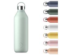 Chilly's Series 2 Water Bottle - Vacuum Insulated Stainless Steel Water Bottle with Soft Collar & Carry Loop, Thermal Flask For Hot & Cold Drinks - Leak Proof, No Sweat - Lichen Green, 1000ml