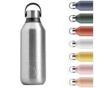 Chilly's Series 2 Water Bottle - Vacuum Insulated Stainless Steel Water Bottle with Soft Collar & Carry Loop, Thermal Flask For Hot & Cold Drinks - Leak Proof, No Sweat - Stainless Steel, 500ml