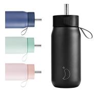 Chilly's Switch - BPA-Free Stainless Steel Switch Cup with Wide Straw for Milkshakes and Bubble Tea - Double Walled, Vacuum Insulated - Abyss Black, 750ml
