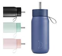 Chilly's Switch - BPA-Free Stainless Steel Switch Cup with Wide Straw for Milkshakes and Bubble Tea - Double Walled, Vacuum Insulated - Whale Blue, 750ml