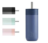 Chilly's Switch - BPA-Free Stainless Steel Switch Cup with Wide Straw for Milkshakes and Bubble Tea - Double Walled, Vacuum Insulated - Whale Blue, 500ml