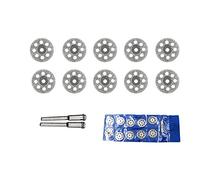 Chiloskit 10 pcs 25MM/ 1" Diamond Cutting Discs Cut Off Wheel Coated Rotary Tools with 1/8 Mandrel for Dremel Wen Rotary Tools Replacement for Cutting Gemstones, Glass, Geramics, (25mm)