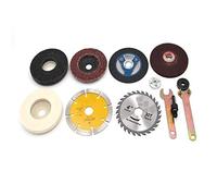 Chiloskit 10 pcs Electric Drill Change to Angle Grinder Conversion Accessories With Cuttoff Wheel Polishing Grinding Disc Accessories Woodworking Metal Kit
