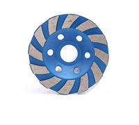 Chiloskit 4" Diamond Cup Grinding Wheel, 12-Segment Heavy Duty Turbo Row Concrete Grinding Wheel Disc for Angle Grinder, for Granite, Stone, Marble, Masonry, Concrete (Blue)