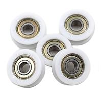 Chiloskit 5x 8 * 30 * 10mm Nylon Round Pulley U Groove Track Roller Bearing,Double Shielde 608zz Bearing Inside