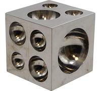 Chiloskit Dapping Block Square with Polished High Carbon Steel Cavities 5x5cm, Steel Block for Jewelry Making