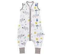 Chilseussy Baby Sleeping Bag with Feet 100% Cotton 0.5 Tog Legs for 6-18 Months, Cute Rhino, 70cm