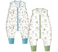 Chilsuessy 2pcs Baby Sleeping Bag with Feet Winter 2.5 TOG Baby Sleep Sack with Legs Toddler Wearable Blanket Walker Sleep Sack for Boys Girls, 2.5 Tog/Apple Tree + Forest, 80cm/2-3 Years